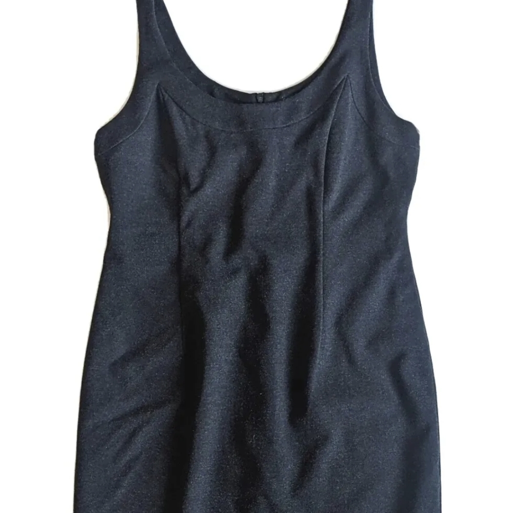Eileen Fisher Dress Women's Stretch Ponte Charcoal Sheath Lined sz M